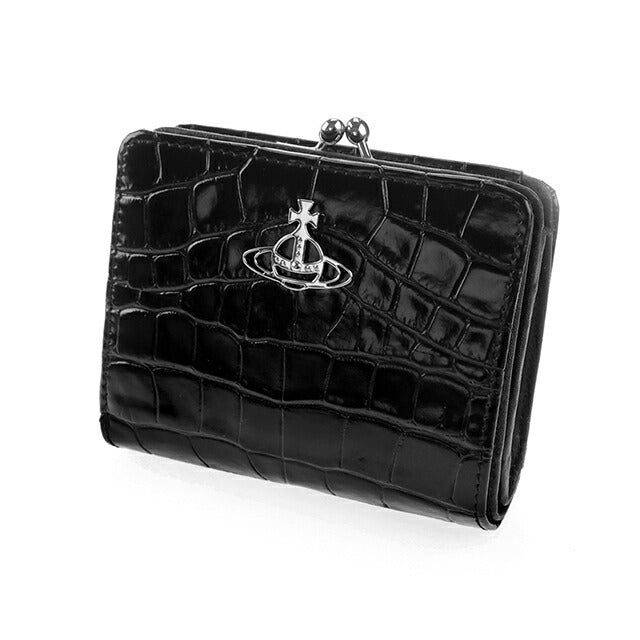 Vivienne Westwood 双折钱包 双折钱包女式 Vivienne Westwood 浮雕鳄鱼皮搭扣徽标 51010020U L0039 N401 51010020U-L0039-N401