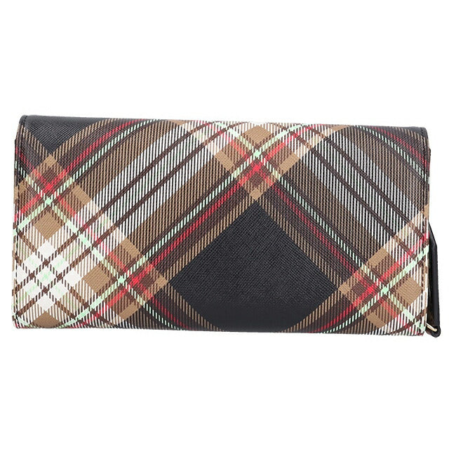 ヴィヴィアン ウエストウッド 長財布 レディース ブランド Vivienne Westwood ダービー ロゴ 51060025U D101 TARTAN BROWN BLACK 財布 51060025U-D101