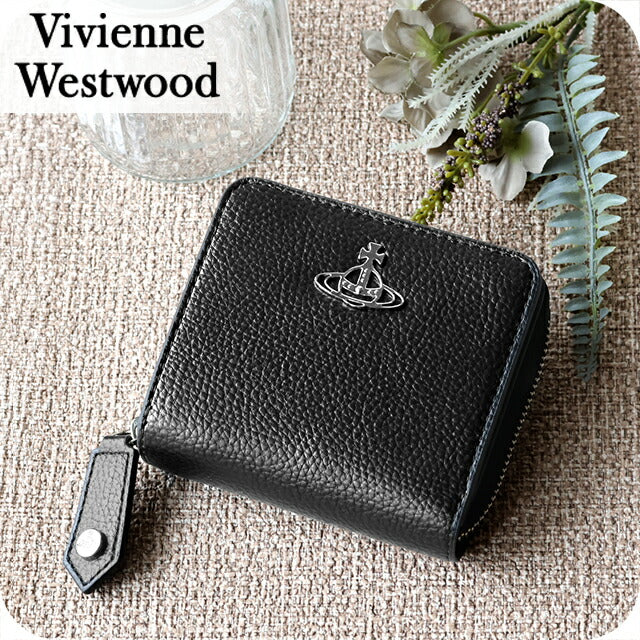 【訳あり】ヴィヴィアン ウエストウッド 二つ折り財布 二折財布 レディース Vivienne Westwood PU GRAIN レザーウォレット ロゴ 51080020U S000D N403 51080020U-S000D-N403