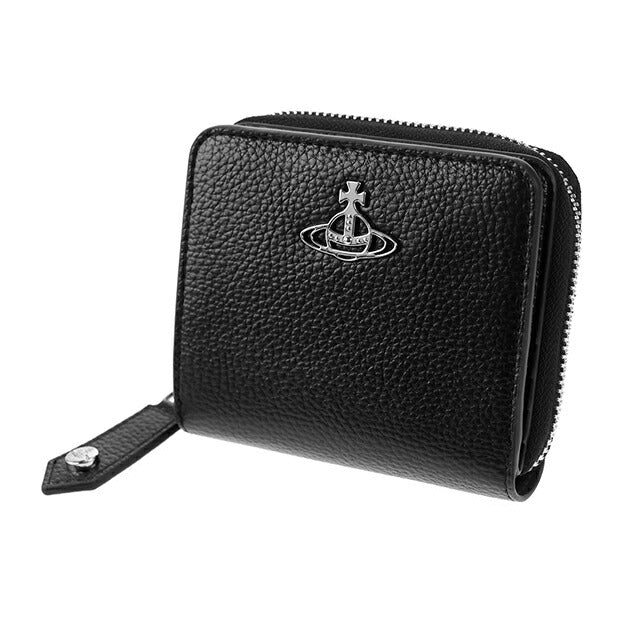 【訳あり】ヴィヴィアン ウエストウッド 二つ折り財布 二折財布 レディース Vivienne Westwood PU GRAIN レザーウォレット ロゴ 51080020U S000D N403 51080020U-S000D-N403