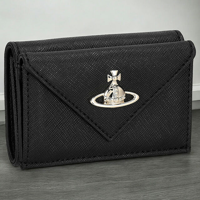ヴィヴィアン・ウエストウッド 三つ折り財布 レディース ブランド Vivienne Westwood レザー 5115002EW ブラック 5115002EWSAFF-BLK-N402