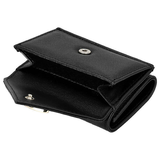 ヴィヴィアン・ウエストウッド 三つ折り財布 レディース ブランド Vivienne Westwood レザー 5115002EW ブラック 5115002EWSAFF-BLK-N402