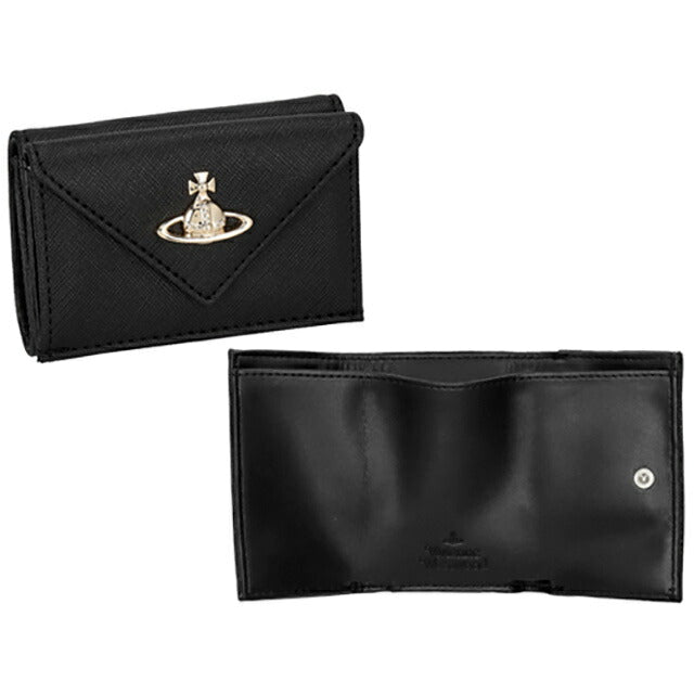 ヴィヴィアン・ウエストウッド 三つ折り財布 レディース ブランド Vivienne Westwood 5115002EW ブラック 5115002EWSAFFPL-BLK-N402