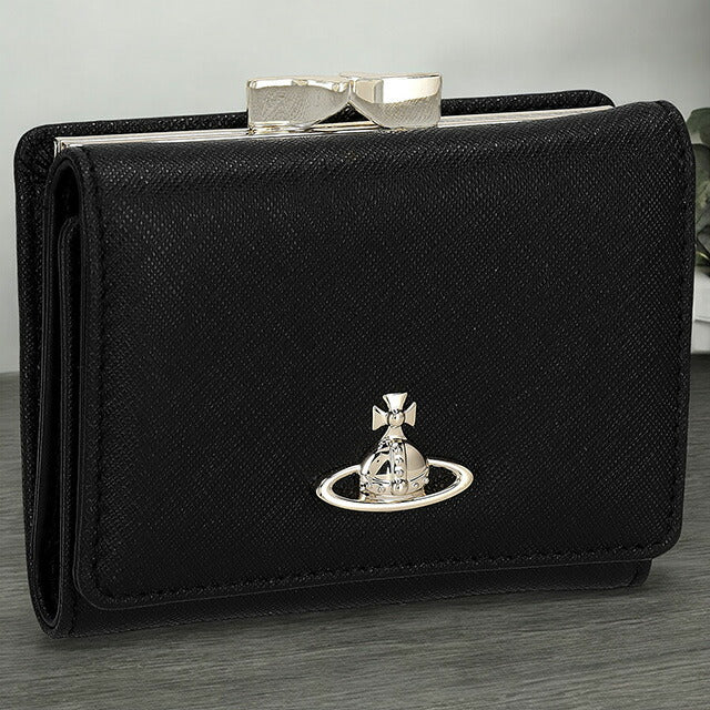 ヴィヴィアン・ウエストウッド 三つ折り財布 レディース ブランド Vivienne Westwood レザー 5115002MW ブラック 5115002MWSAFF-BLK-N402