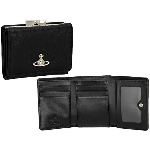 ヴィヴィアン・ウエストウッド 三つ折り財布 レディース ブランド Vivienne Westwood レザー 5115002MW ブラック 5115002MWSAFF-BLK-N402