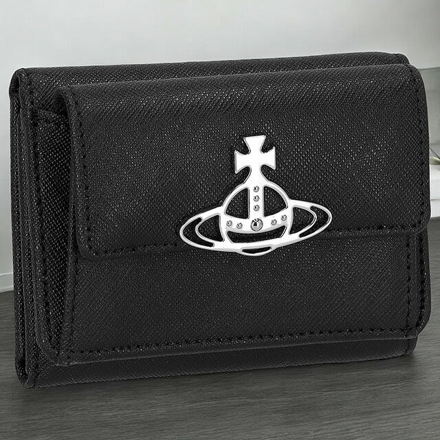 ヴィヴィアン・ウエストウッド 三つ折り財布 レディース ブランド Vivienne Westwood 5115002UW ブラック 5115002UWSAFF-BLK-N401