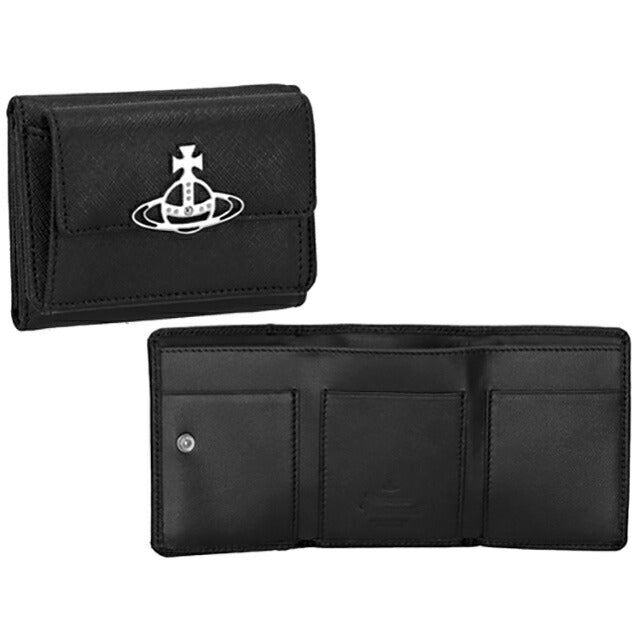 ヴィヴィアン・ウエストウッド 三つ折り財布 レディース ブランド Vivienne Westwood 5115002UW ブラック 5115002UWSAFF-BLK-N401