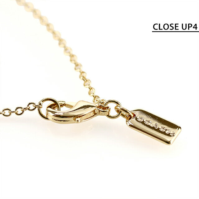 コーチ ネックレス レディース ブランド COACH ペンダント ロゴ 517799 GLD 107 ゴールド ホワイト アクセサリー 517799GLD107