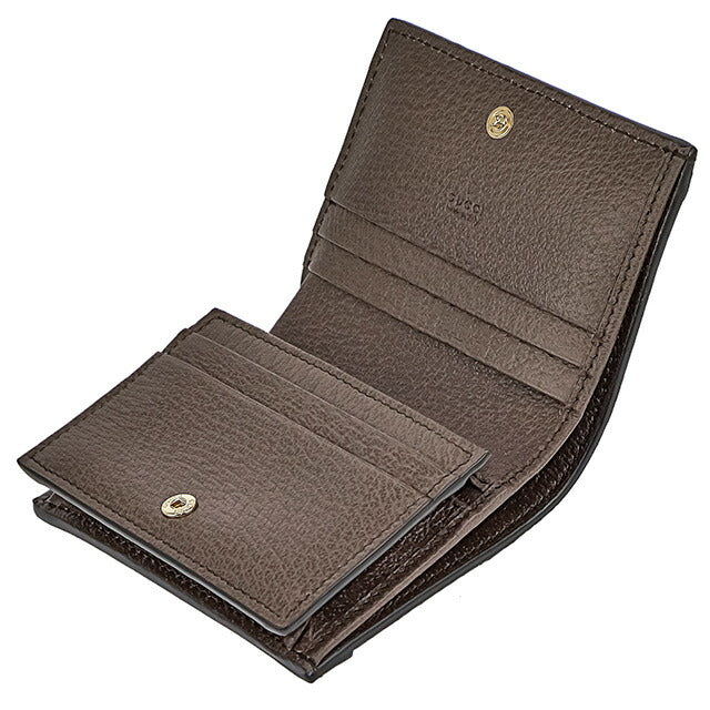 グッチ 二つ折り財布 レディース ブランド GUCCI レザー 597609-UULBN 1244 グレー ウォレット 高級 おしゃれ プレゼント 実用的