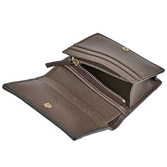グッチ 二つ折り財布 レディース ブランド GUCCI レザー 597609-UULBN 1244 グレー ウォレット 高級 おしゃれ プレゼント 実用的