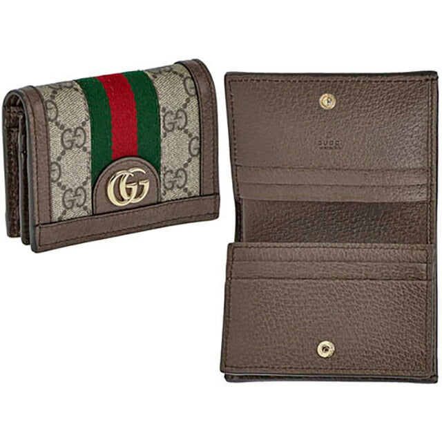グッチ 二つ折り財布 レディース ブランド GUCCI レザー 597609-UULBN 1244 グレー ウォレット 高級 おしゃれ プレゼント 実用的