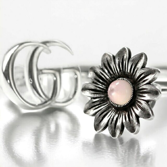 グッチ ピアス GUCCI ダブルG sterling silver フラワー ピンク