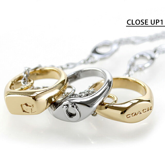 コーチ ネックレス レディース ブランド COACH ペンダント リング 3連 541356TWO975 シルバー ゴールド アクセサリー 541356TWO975