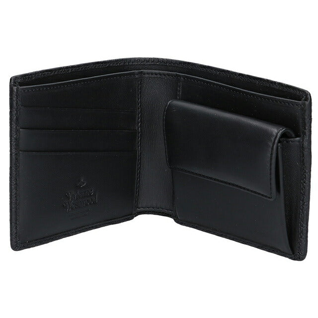ヴィヴィアン ウエストウッド 二つ折り財布 レディース ブランド Vivienne Westwood エンボスドナッパ ロゴ 5115002QM L003E N403 BLACK 5115002QM-L003E-N403