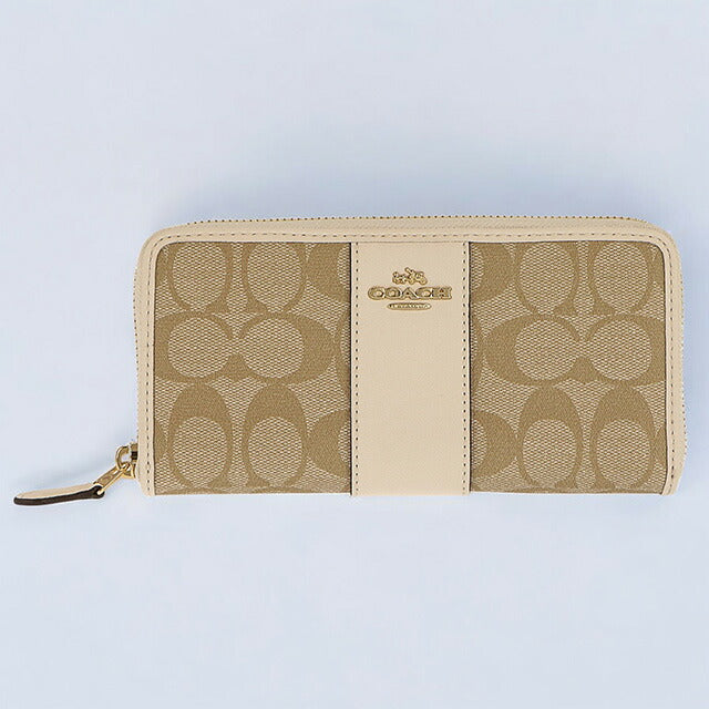 コーチ 長財布 レディース ブランド COACH シグネチャー 54630 IMDQC 1 ライトベージュ/ホワイト 54630-IMDQC-1