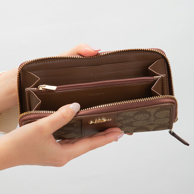 コーチ 長財布 レディース ブランド COACH シグネチャー 54630 IME74 1 ベージュ/ライトブラウン 54630-IME74-1