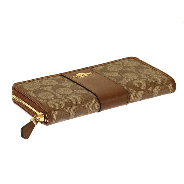 コーチ 長財布 レディース ブランド COACH シグネチャー 54630 IME74 1 ベージュ/ライトブラウン 54630-IME74-1