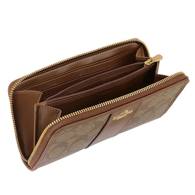 コーチ 長財布 レディース ブランド COACH シグネチャー 54630 IME74 1 ベージュ/ライトブラウン 54630-IME74-1
