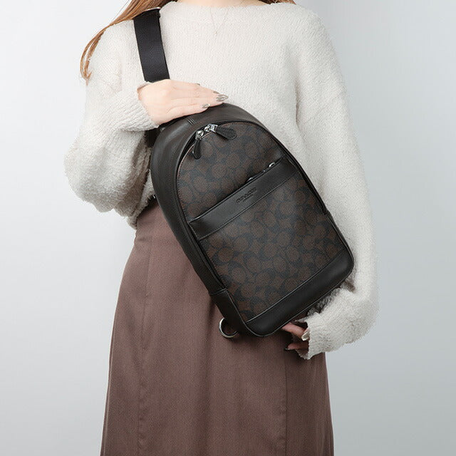 コーチ ボディバッグ メンズ ブランド COACH 54787 MA BR 1 ダークブラウン系 54787-MA-BR-1