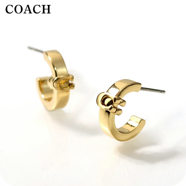 Coach earrings ladies brand COACH logo stud for both ears 560724GLD710 gold accessory 560724GLD710