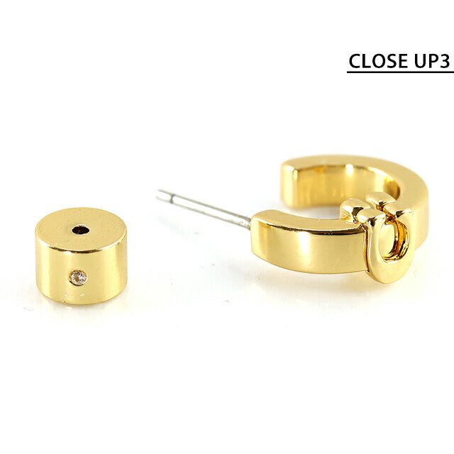 Coach earrings ladies brand COACH logo stud for both ears 560724GLD710 gold accessory 560724GLD710