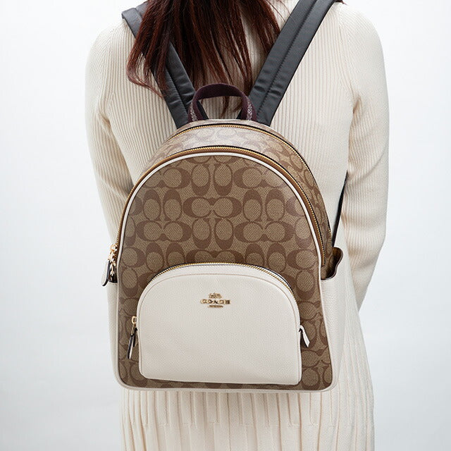 コーチ リュック メンズ レディース ブランド COACH シグネチャー 5671 IMDJ8 1 ベージュ/ホワイト 5671-IMDJ8-1
