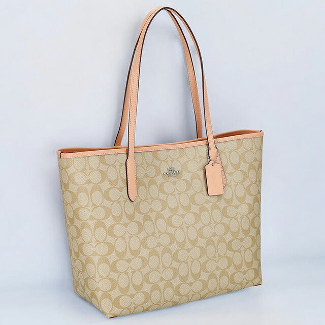 コーチ トートバッグ レディース ブランド COACH シグネチャー 5696 SVX1W 1 ライトベージュ/サーモンピンク 5696-SVX1W-1