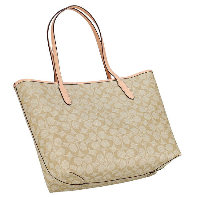 コーチ トートバッグ レディース ブランド COACH シグネチャー 5696 SVX1W 1 ライトベージュ/サーモンピンク 5696-SVX1W-1