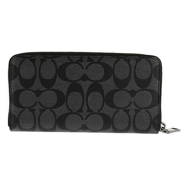 コーチ 長財布 レディース ブランド COACH シグネチャー 58112 CQ BK 1 チャコール/ブラック 58112-CQ-BK-1