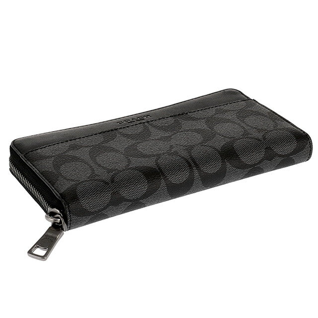 コーチ 長財布 レディース ブランド COACH シグネチャー 58112 CQ BK 1 チャコール/ブラック 58112-CQ-BK-1