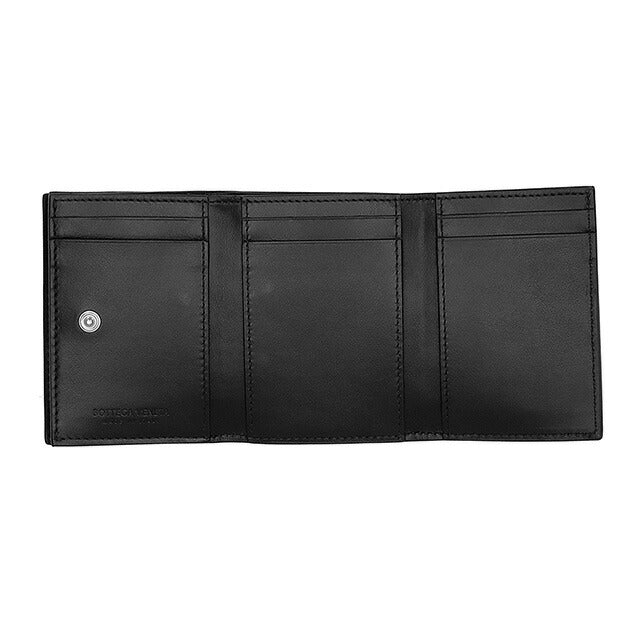 ボッテガ・ヴェネタ 三つ折り財布 レディース ブランド BOTTEGA VENETA 609285-V3UH1 8803 ブラック ウォレット 高級 おしゃれ プレゼント 実用的