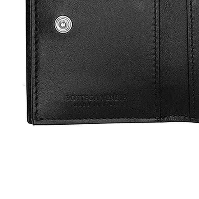 ボッテガ・ヴェネタ 三つ折り財布 レディース ブランド BOTTEGA VENETA 609285-V3UH1 8803 ブラック ウォレット 高級 おしゃれ プレゼント 実用的