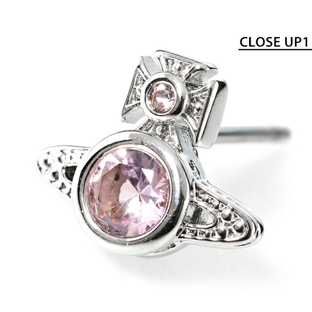 ヴィヴィアン ウエストウッド ピアス レディース ブランド ロンドン オーブ 真鍮 スタッド 両耳用 62010220-02P465 シルバー×ピンク アクセサリー ビビアン 62010220-02P465