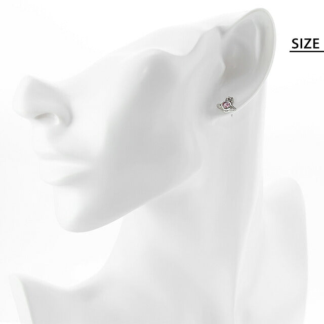 ヴィヴィアン ウエストウッド ピアス レディース ブランド ロンドン オーブ 真鍮 スタッド 両耳用 62010220-02P465 シルバー×ピンク アクセサリー ビビアン 62010220-02P465