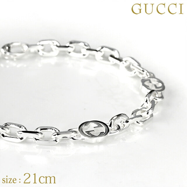 グッチ ブレスレット メンズ レディース ブランド インターロッキングG スターリングシルバー 620798 J8400 8106 21cm 620798-J8400-8106-21