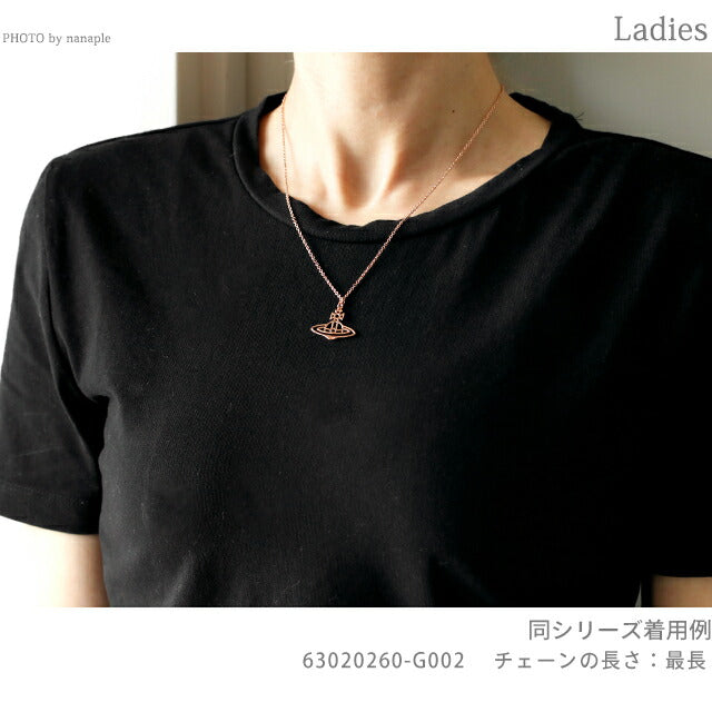 ヴィヴィアン ネックレス レディース ブランド THIN LINES FLAT ORB 63020260-G002 ピンクゴールド アクセサリー ビビアン 63020260-G002