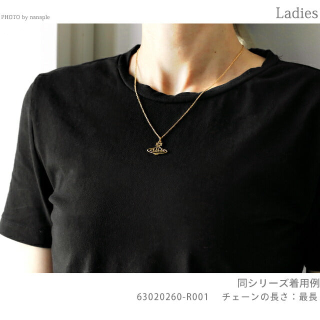 ヴィヴィアン ネックレス レディース ブランド THIN LINES FLAT ORB 63020260-R001 ゴールド アクセサリー ビビアン 63020260-R001