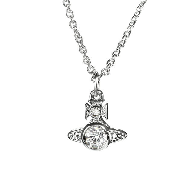 ヴィヴィアン ウエストウッド ネックレス レディース ブランド ロンドン オーブ 真鍮 63020278-02P102 シルバー×クリア アクセサリー ビビアン 63020278-02P102