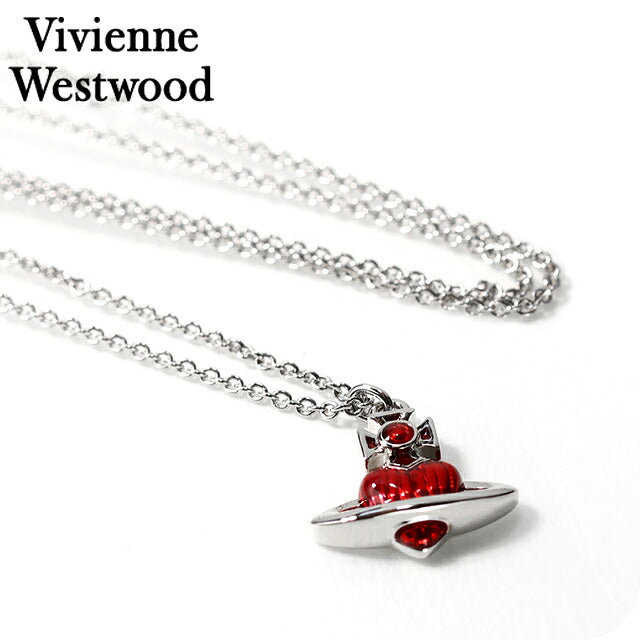 ヴィヴィアン ウエストウッド ネックレス レディース ブランド Vivienne Westwood Fabianna Bas Relief 630203HS 02P420 シルバー レッド 630203HS-02P420