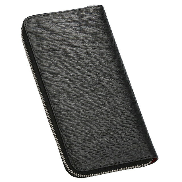 フェラガモ 長財布 メンズ ブランド Ferragamo 661074PEBBLE NE RD 753 632 ブラック/レッド 661074PEBBLE-NE-RD-753-632