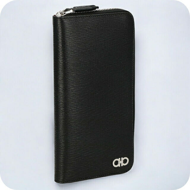 フェラガモ 長財布 メンズ ブランド Ferragamo 661074PEBBLE NE RD 753 632 ブラック/レッド 661074PEBBLE-NE-RD-753-632