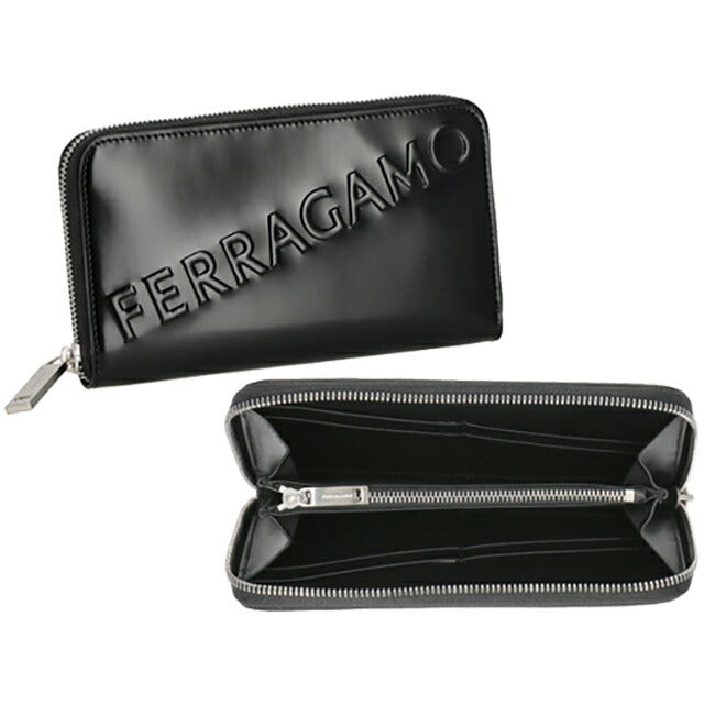 フェラガモ 長財布 メンズ ブランド Ferragamo 661212CALF NER 764 219 ブラック 661212CALF-NER-764-219