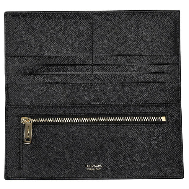フェラガモ 長財布 メンズ ブランド Ferragamo 661458CALF NERRT 775 653 ブラック 661458CALF-NERRT-775-653