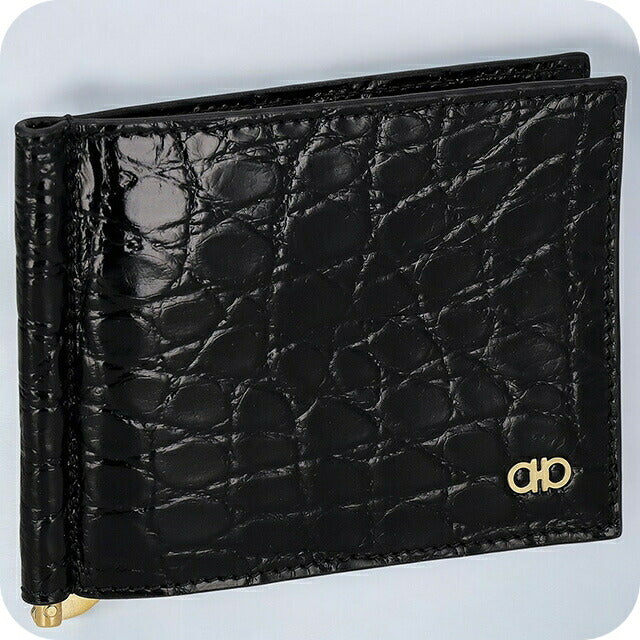 フェラガモ カードケース メンズ ブランド Ferragamo 661475ALLIGATOR NERR 776 477 ブラック 661475ALLIGATOR-NERR-776-477