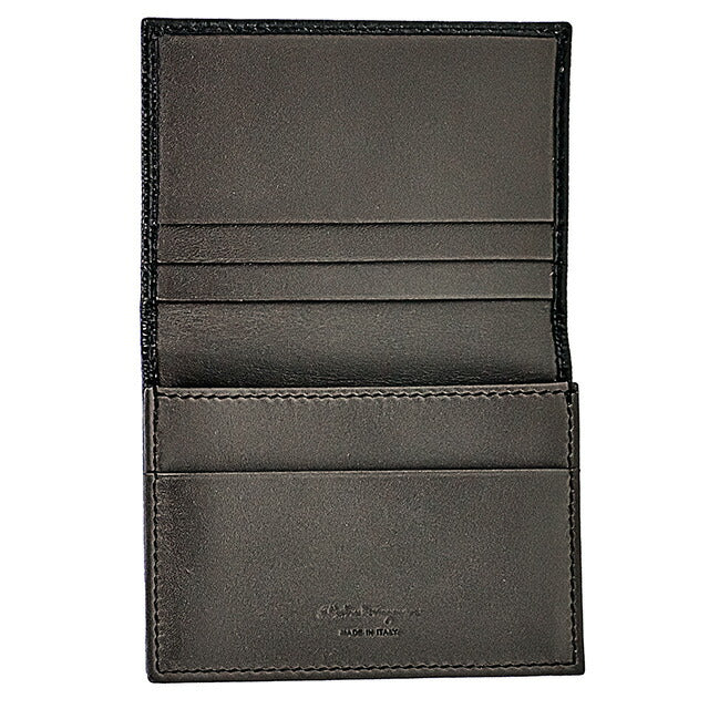 フェラガモ 名刺入れ メンズ ブランド Ferragamo 66A062PEBBLE NE DR 733 302 ブラック 66A062PEBBLE-NE-DR-733-302