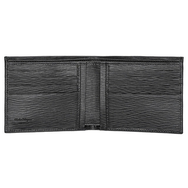 フェラガモ 二つ折り財布 メンズ ブランド Ferragamo 66A063CALF NERRT 685 950 ブラック 66A063CALF-NERRT-685-950