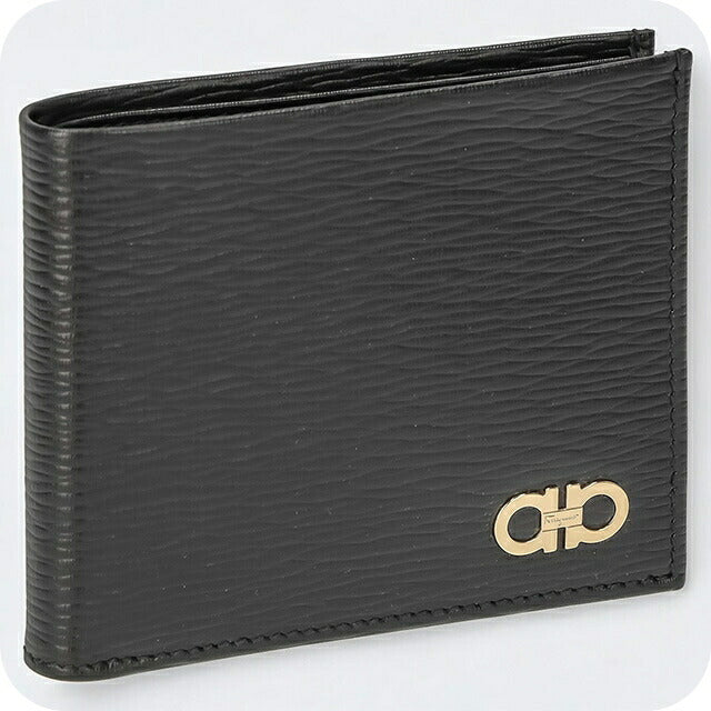 フェラガモ 二つ折り財布 メンズ ブランド Ferragamo 66A063CALF NERRT 685 950 ブラック 66A063CALF-NERRT-685-950