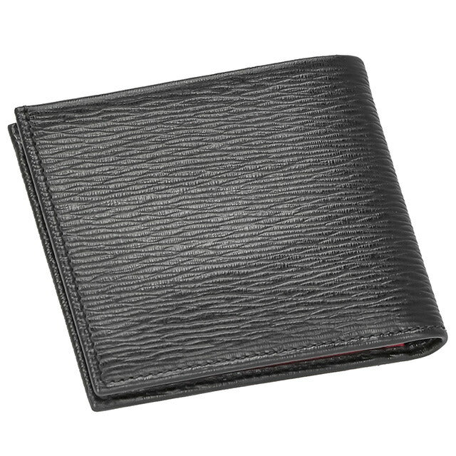 フェラガモ 二つ折り財布 メンズ ブランド Ferragamo 66A063CALF NR RF 685 956 ブラック/レッド 66A063CALF-NR-RF-685-956