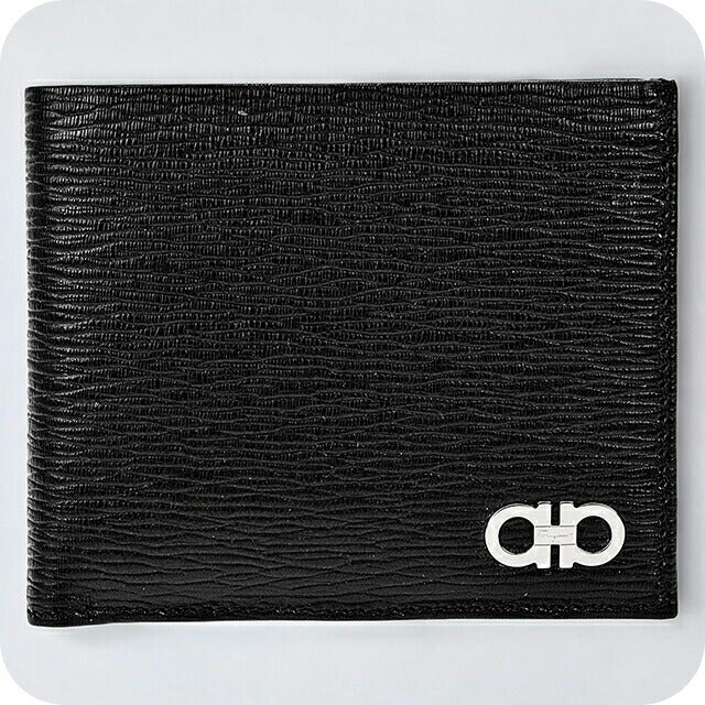 フェラガモ 二つ折り財布 メンズ ブランド Ferragamo 66A065PEBBLE NE RD 685 986 ブラック/レッド 66A065PEBBLE-NE-RD-685-986