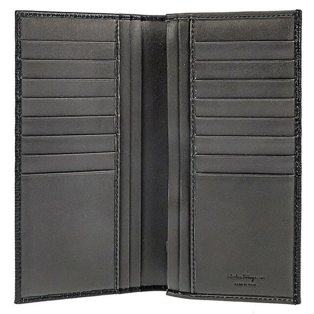 フェラガモ 長財布 メンズ ブランド Ferragamo 66A069PEBBLE NE DR 733 359 ブラック 66A069PEBBLE-NE-DR-733-359